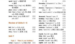 七年级下册英语单词表